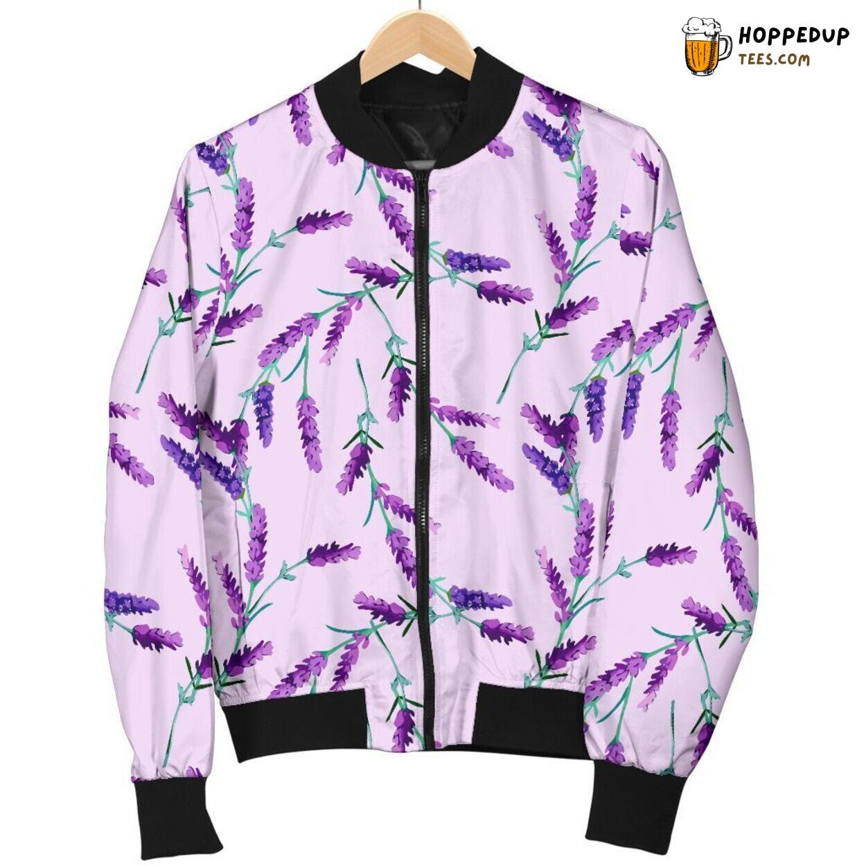 Fragrant Lavender Floral Tribute Men’s Bomber Jacket Unique Pattern Display