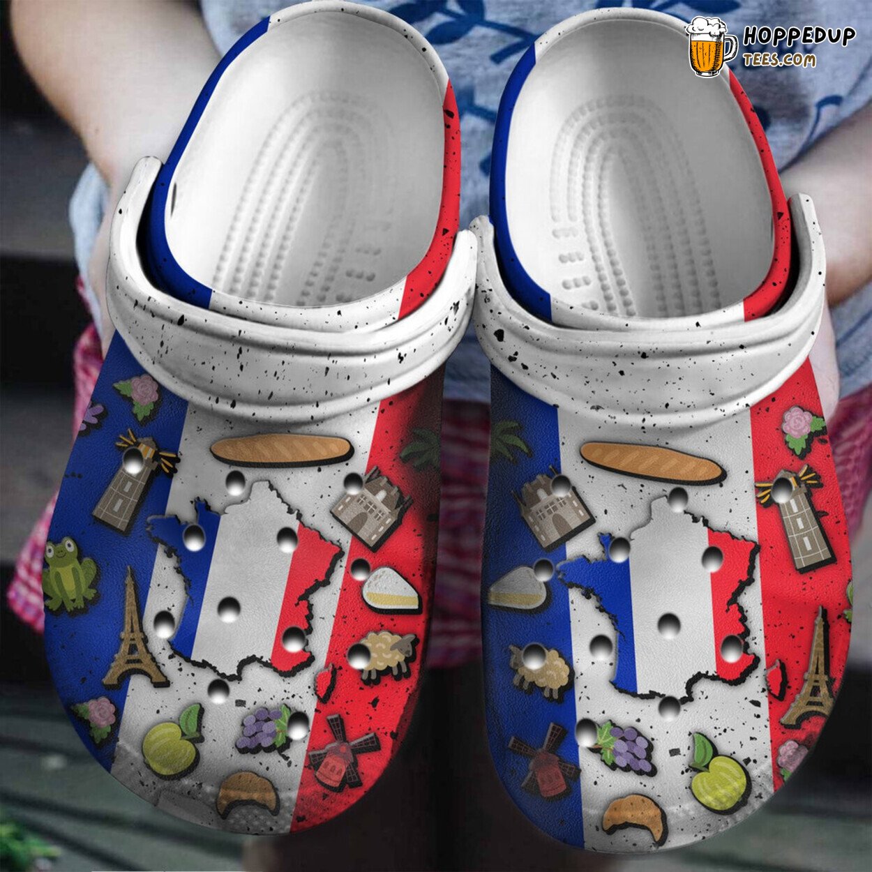 France Flag Symbol Themed Gift Classic Water Rubber Clog Shoes Comfy Wear