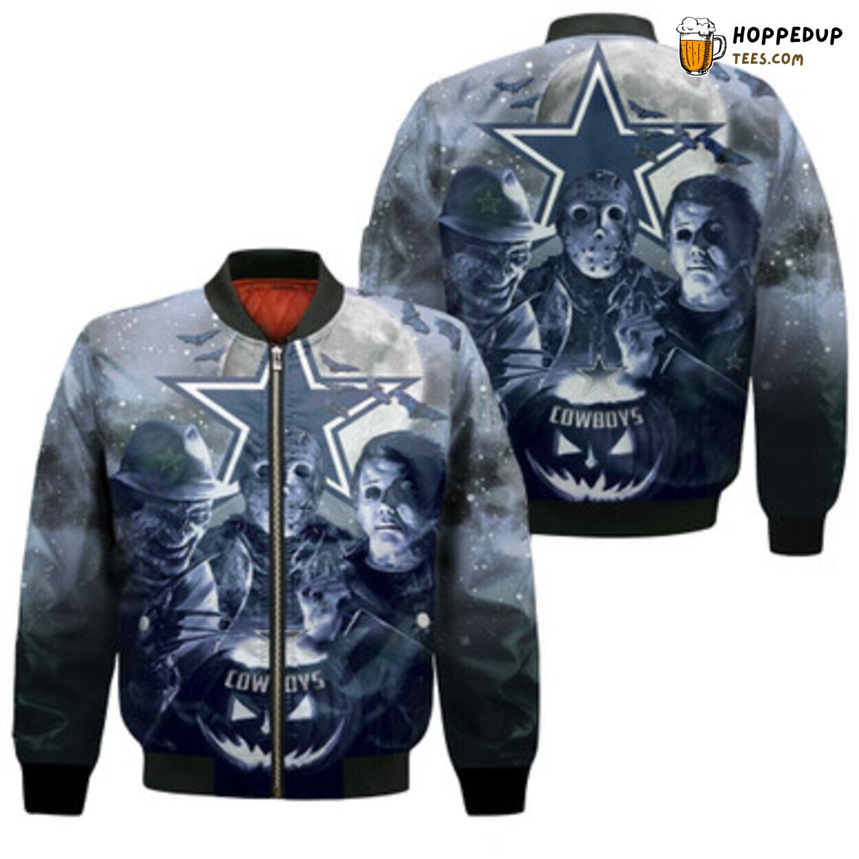 Freddy Jason Myers Dallas Cowboys Pumpkin 3D Bomber Jacket Shirt Design