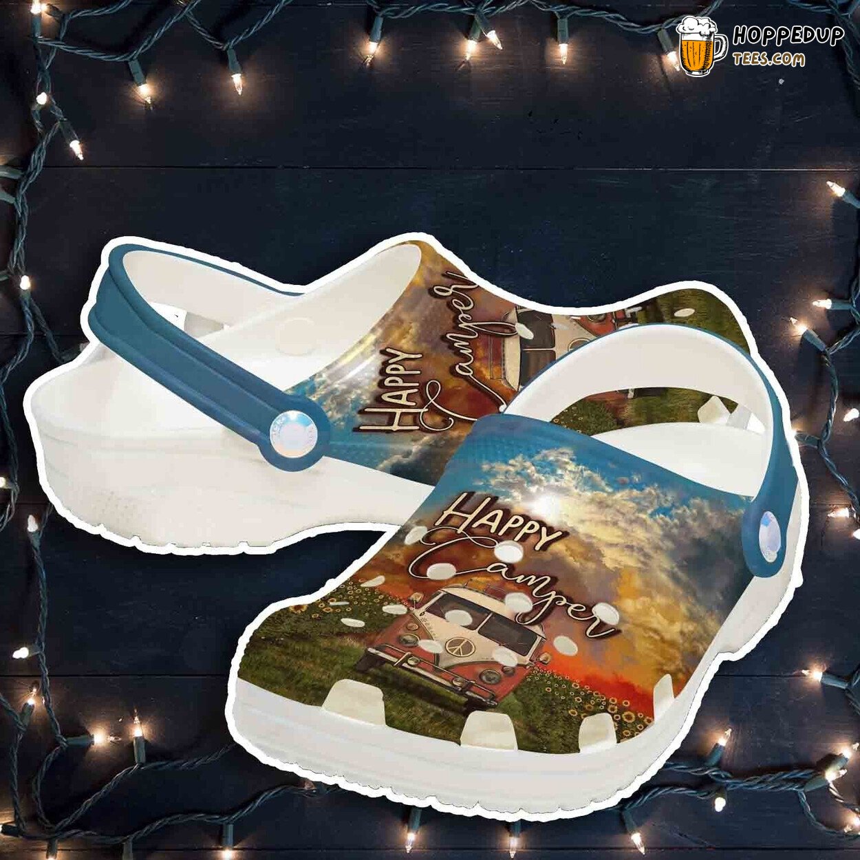 Free Hippie Bus Vector Theme Shoes Happy Camper Inspired Clog Gifts