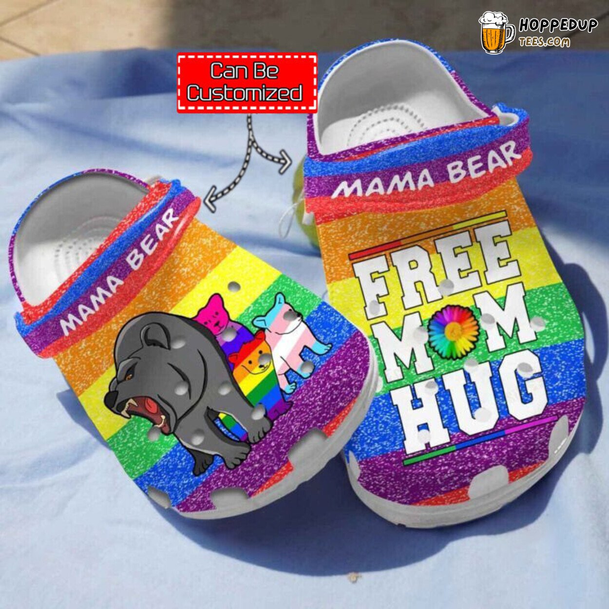 Free Mom Hug Custom LGBT Supportive Comfortable Clog Shoes Unique