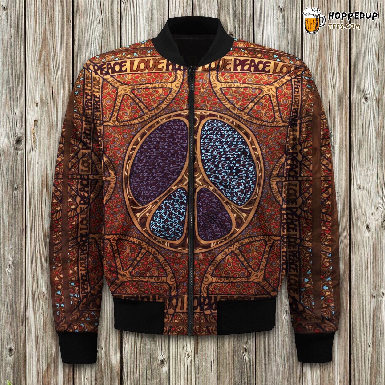 Free Spirit Hippie Theme Winter Bomber Jacket Designer Series Quality Luxe