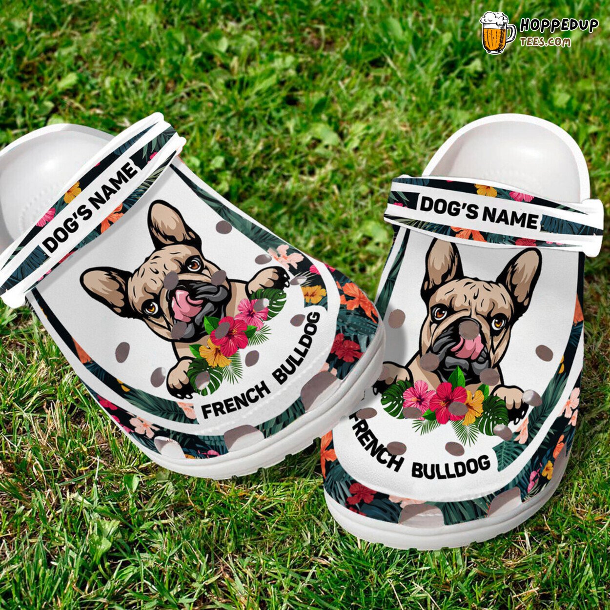 French Bull Dogs Custom Name Animal Themed Rubber Clog Shoes Comfy