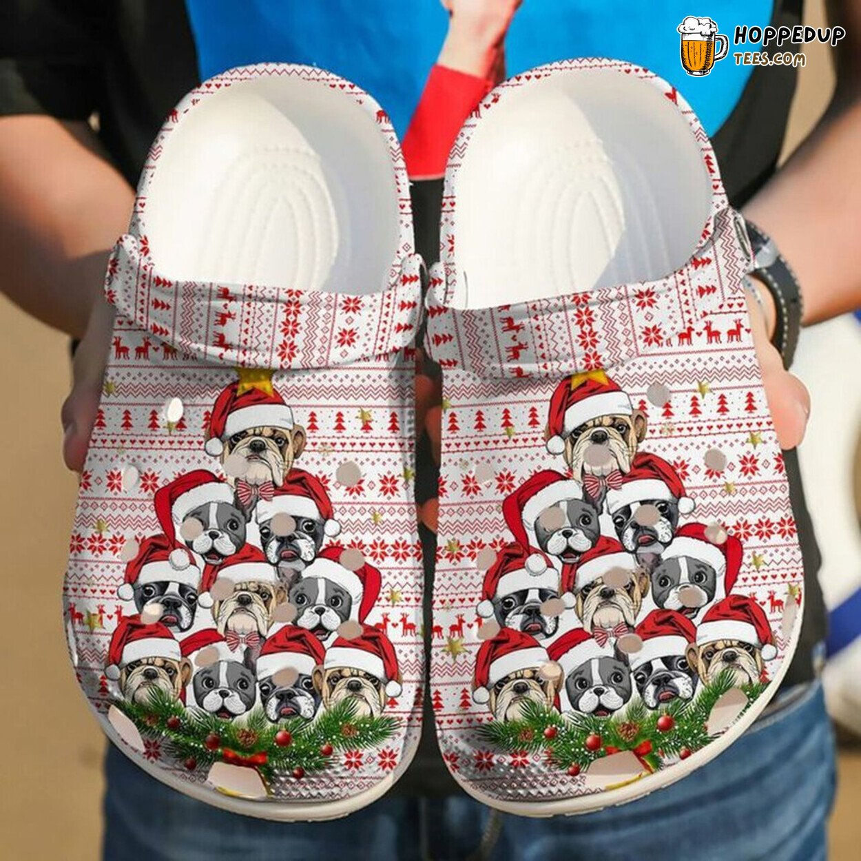 French Bulldog Merry Christmas Lover Gift Comfortable Rubber Clogs
