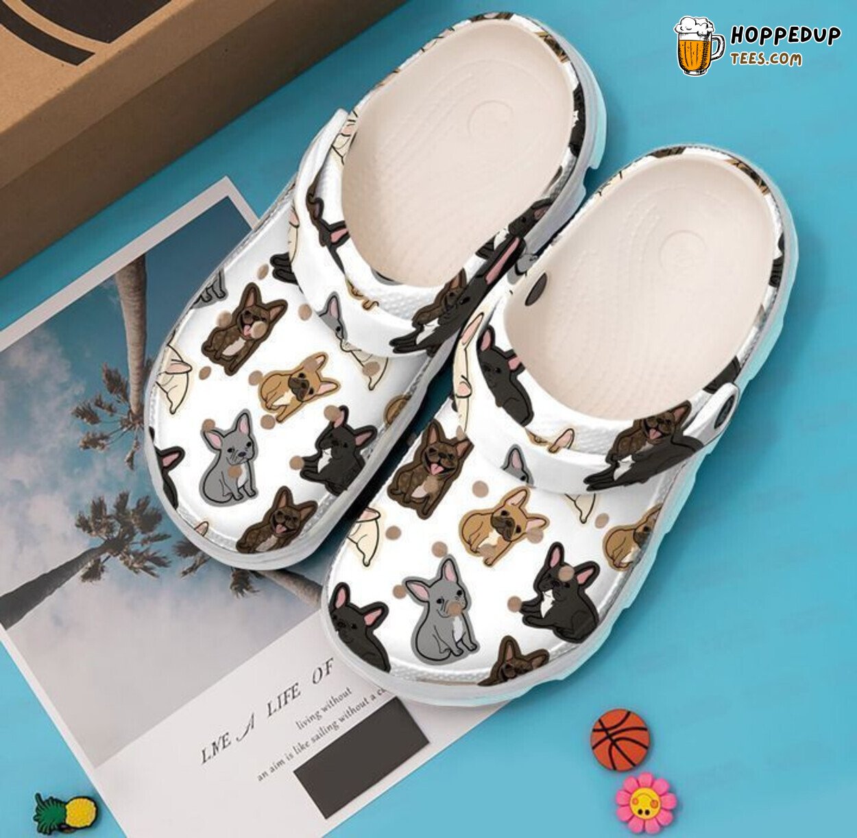 French Bulldog Pattern Theme Comfortable Clog Shoes Unique Pet Lovers Gift