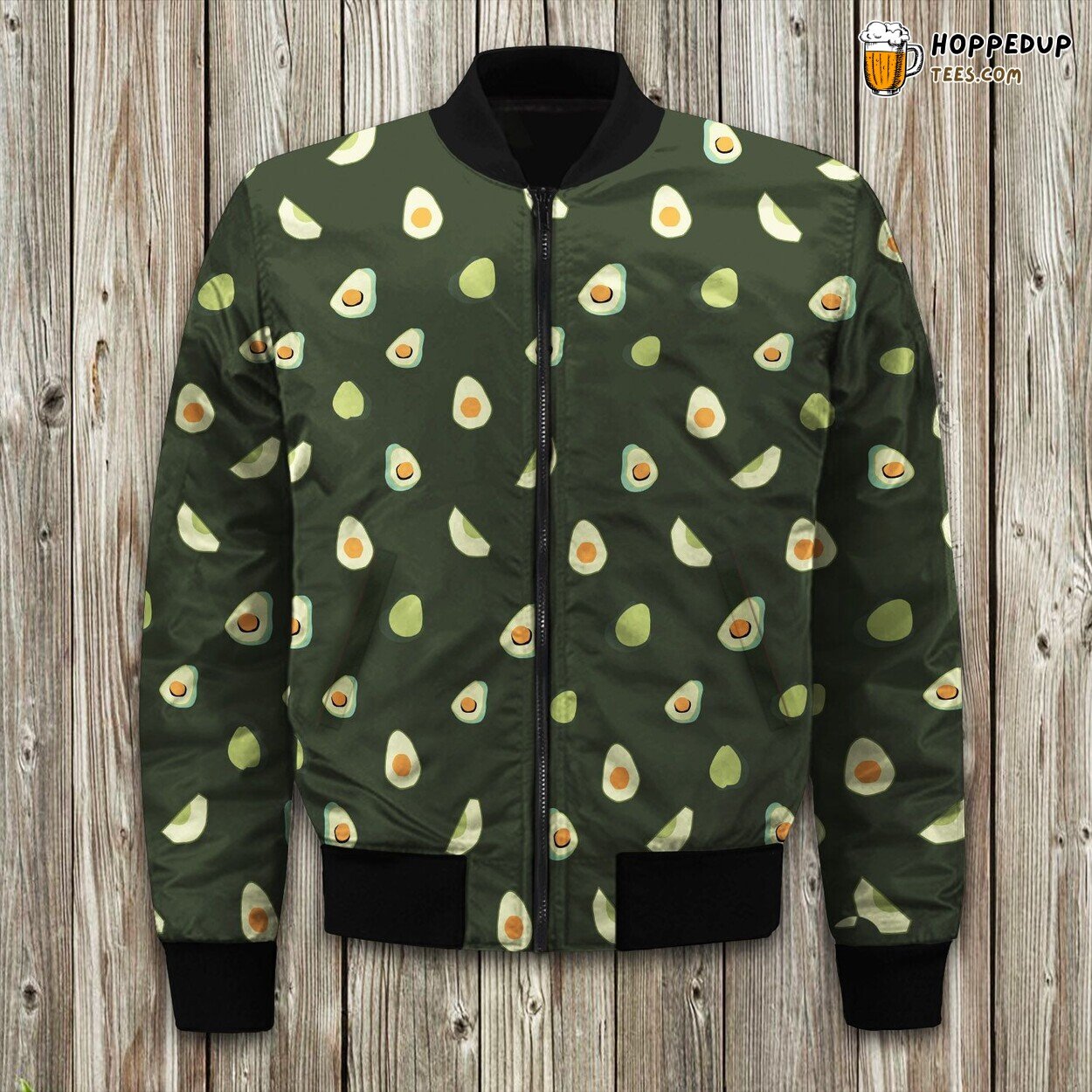 Fresh Avocado Slice Design Winter Bomber Jacket Healthy Lifestyle Fashion