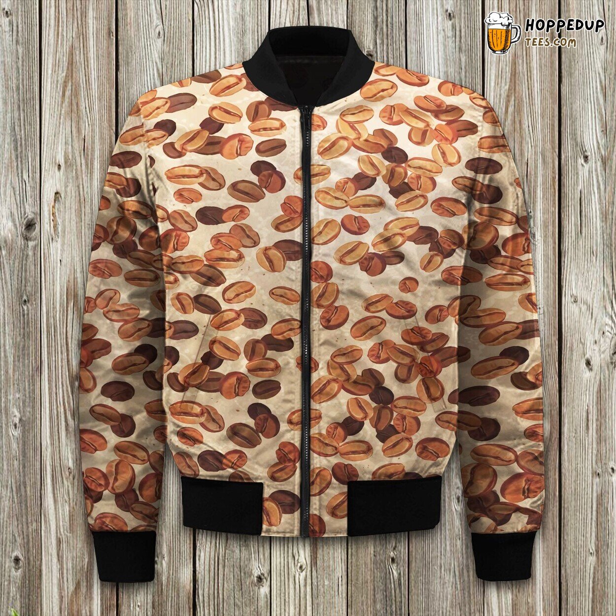 Fresh Coffee Bean Winter Bomber Jacket Luxuriously Padded Warmth Comfort