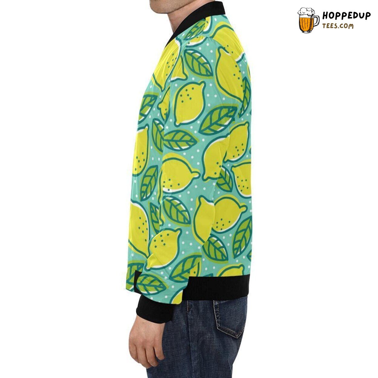 Fresh Lemon Pattern Print Design Men’s Unique Bomber Jacket