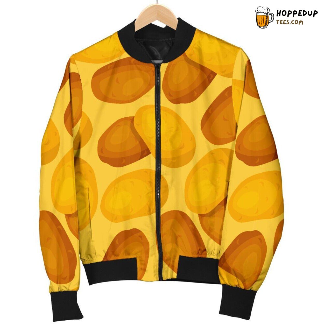 Fresh Potato Veggie Delight Men’s Bomber Jacket Natural Produce Design Art