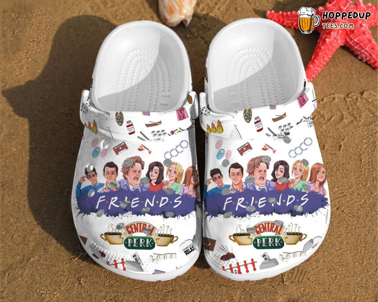 Friends Stickers Inspired Rubber Clogs Comfortable Stylish Casual Shoes