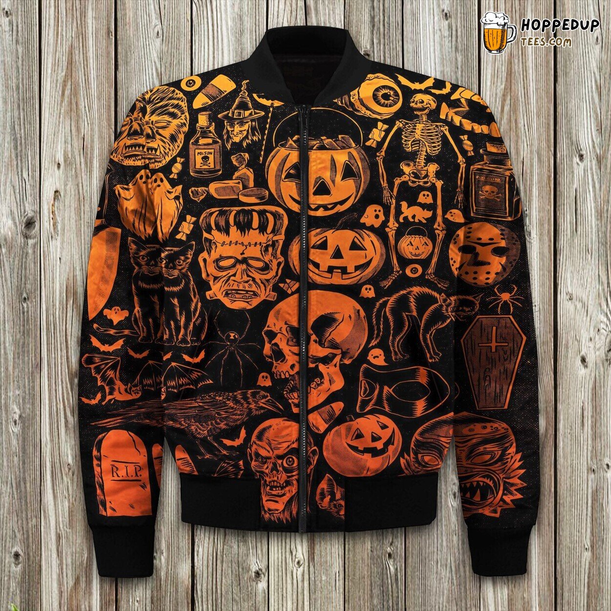Frightful Celebrations Halloween Winter Bomber Jacket Quality Craft Essence Lux
