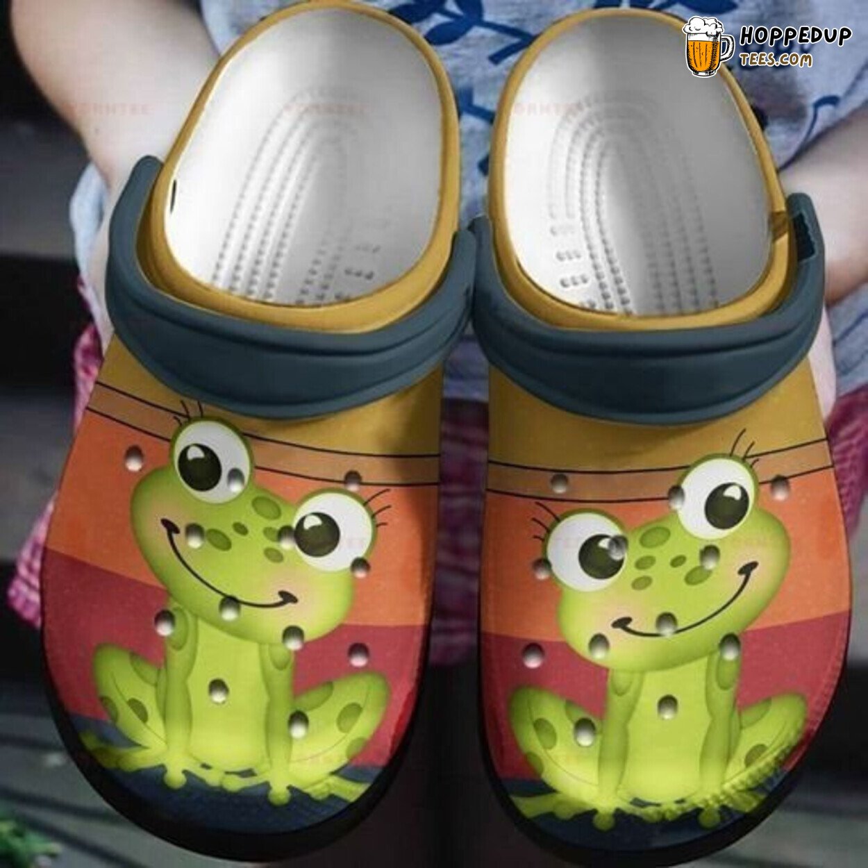 Frog Colors Lover Gift Themed Comfortable Unique Rubber Clog Shoes