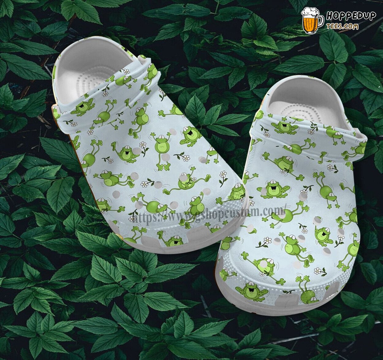 Frog Funny Pattern Croc Shoes Unique Gift Women Frog Lover Design Footwear