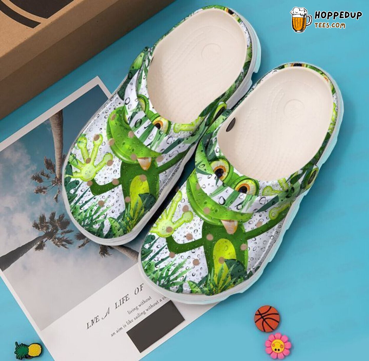 Frog Tropical Themed Comfortable Unique Classic Clog Shoes Design