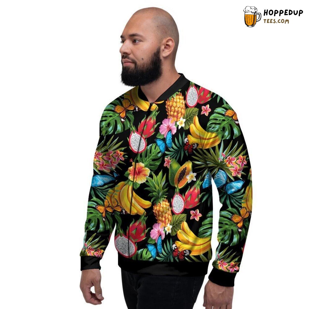 Fruit Design Hawaiian Tropical Print Men’s Bomber Jacket Island Vibes Fashion