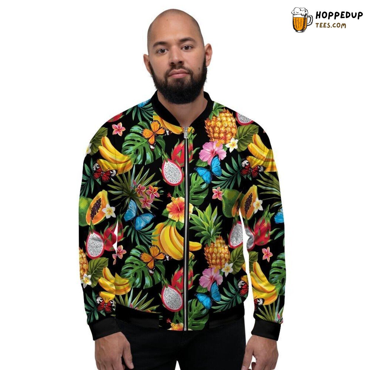Fruit Design Hawaiian Tropical Print Men’s Bomber Jacket Island Vibes Fashion