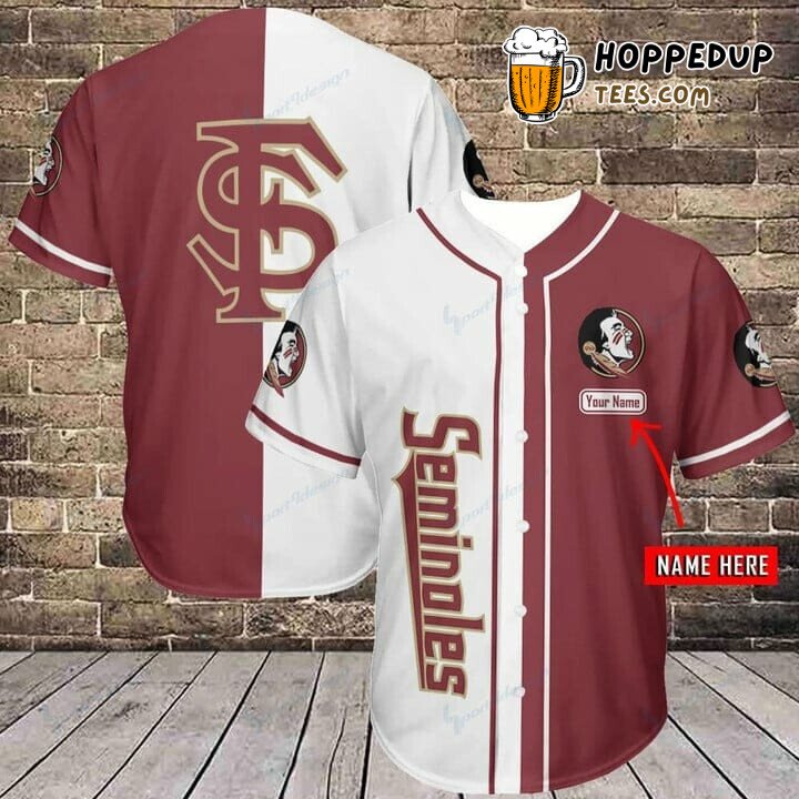 FSU Seminoles Garnet White Tailored Baseball Jersey Unisex Supporters Gear