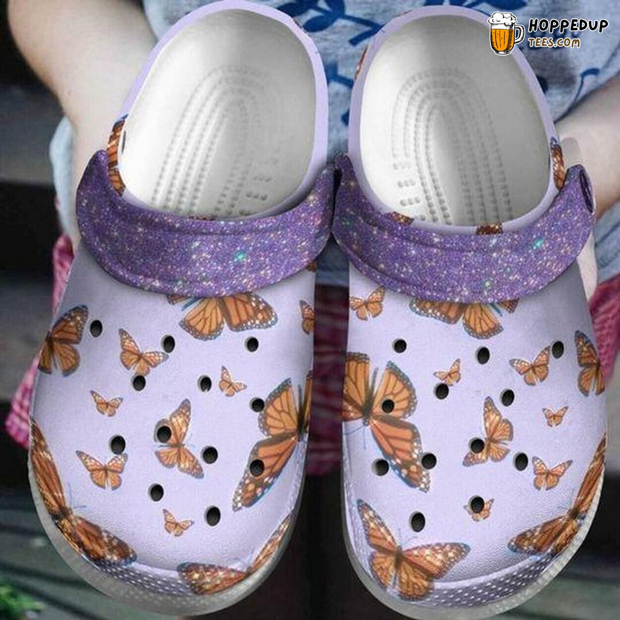 Full Cute Butterfly Personalized Lover Gift Comfortable Rubber Clogs