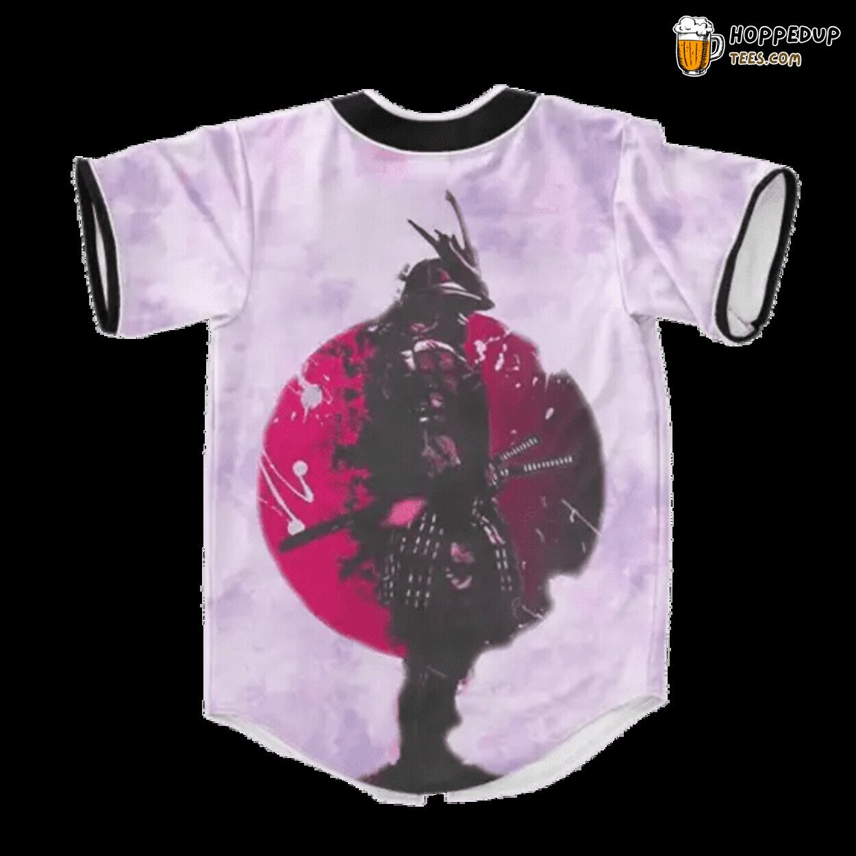 Full Moon Samurai Purple White Tie Dye Baseball Tee Jersey Shirts 3D