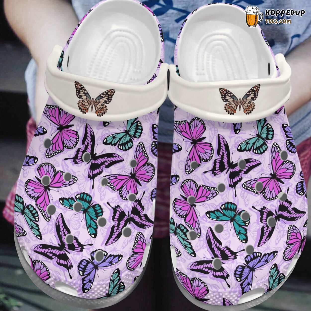 Full Of Butterflies Themed Crocbland Clogs Special Gifts