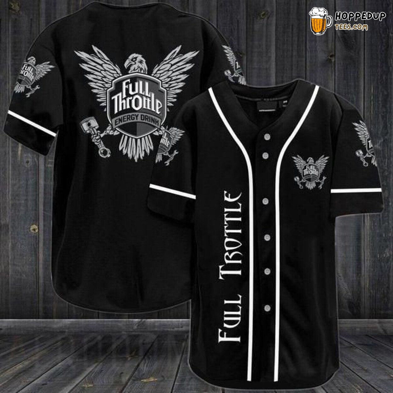 Full Throttle Energy Drink Black Racing Baseball Jersey