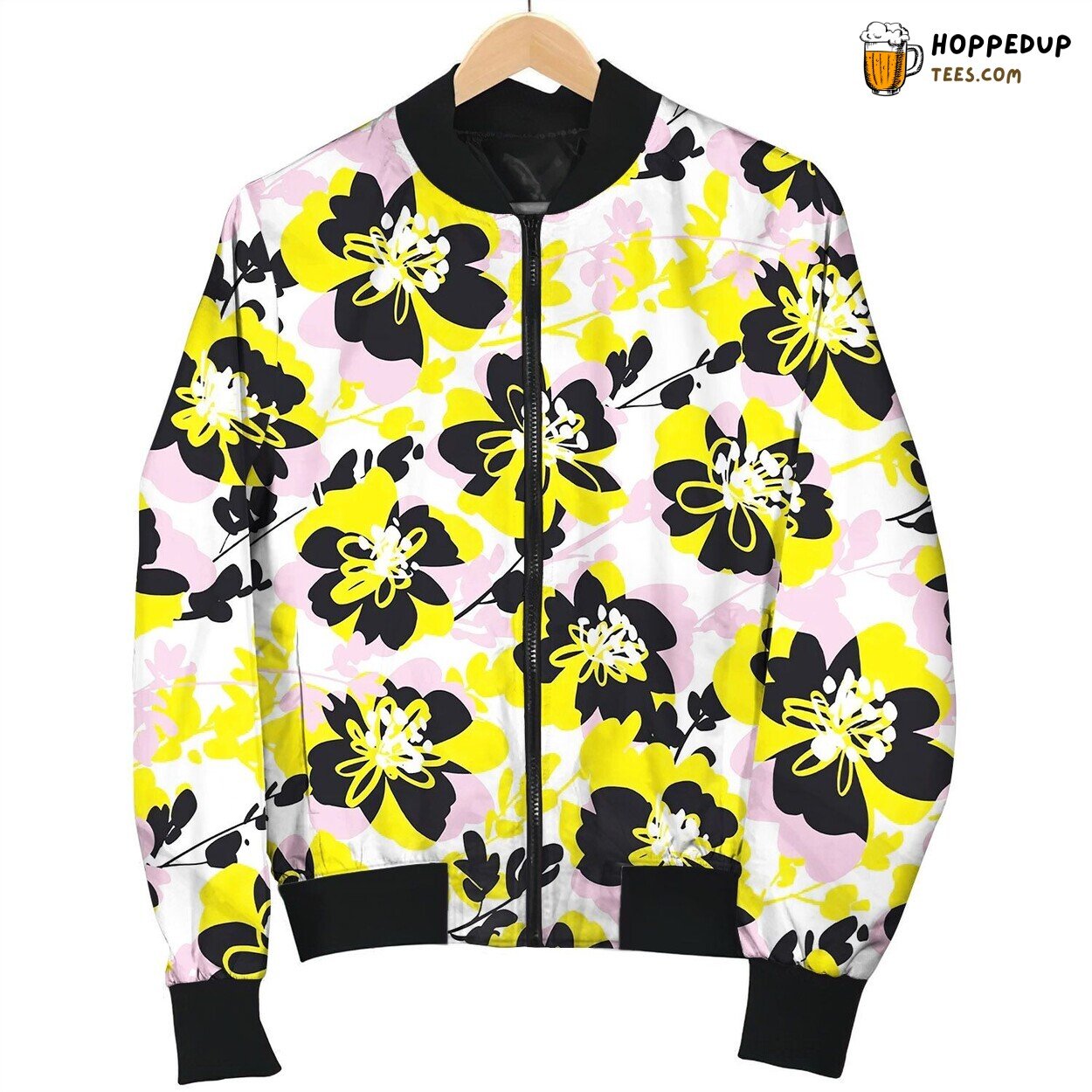 Fun Dynamic Modern Abstract Blossom Flowers Bomber Jacket