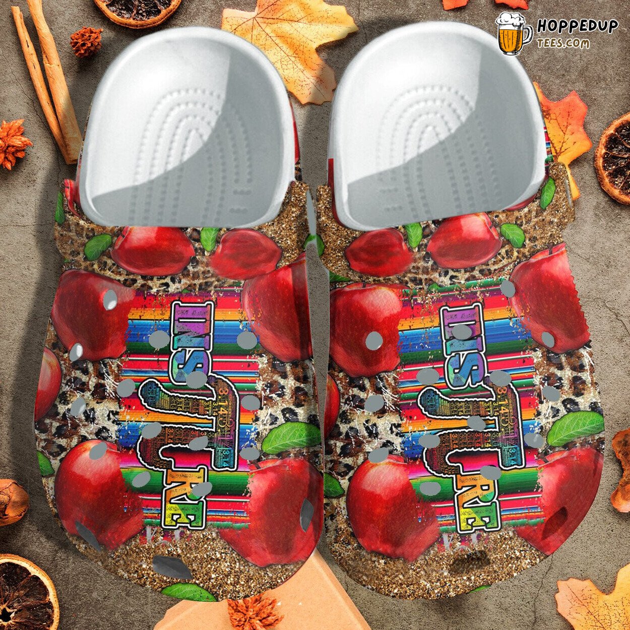 Funny Apple Pi Leopard Themed Crocbland Clog Unique Inspirational Gift