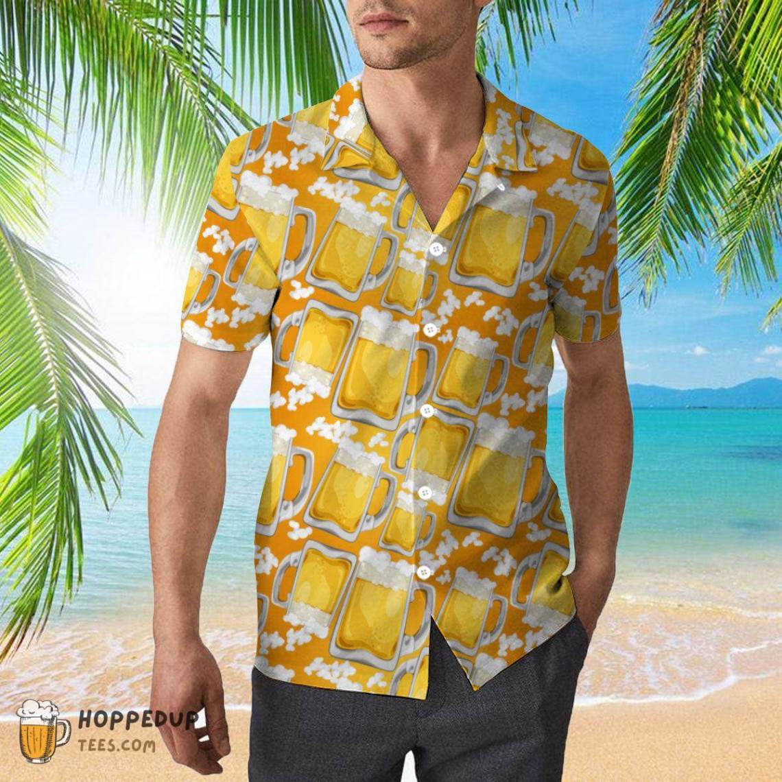Funny Beer F Aloha Shirt with Hilarious Lager-Themed Design