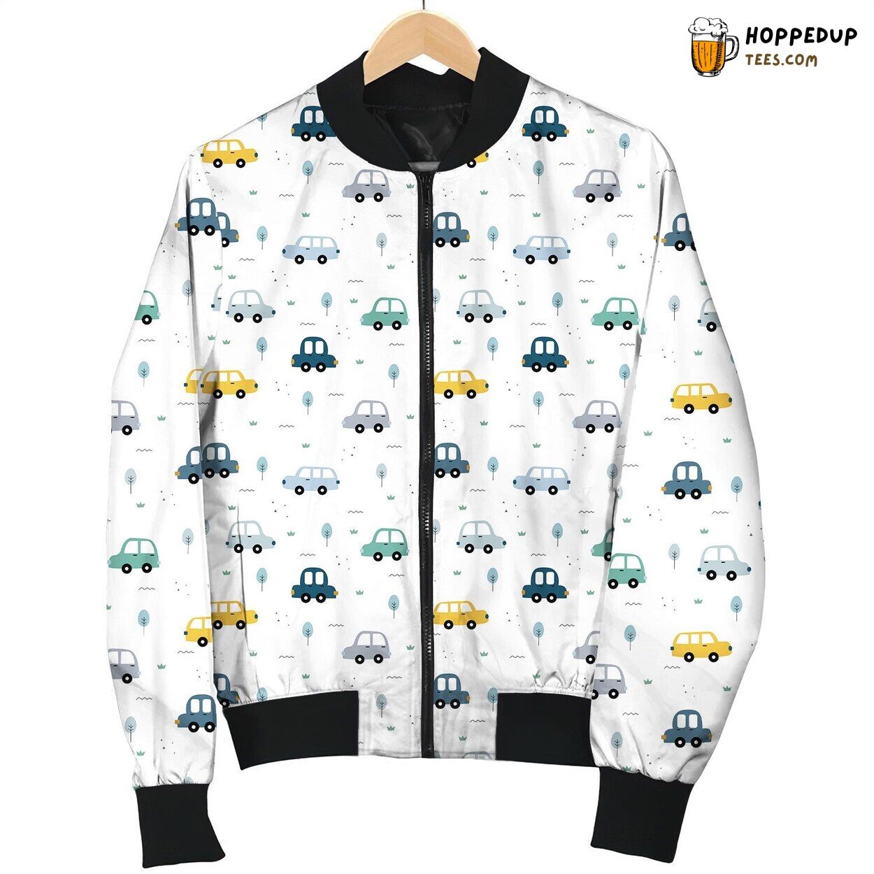 Funny Car Graphics Winter Bomber Jacket Automotive Humor Design