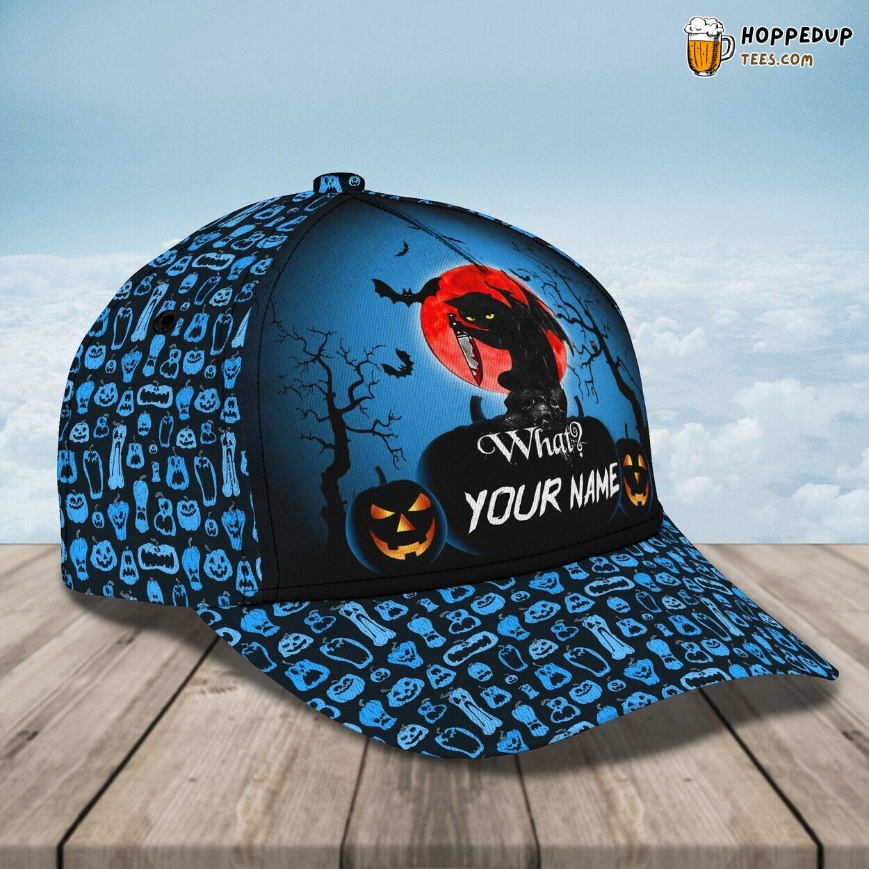Funny Cat Knife Custom Name Halloween Baseball Cap Special Gift
