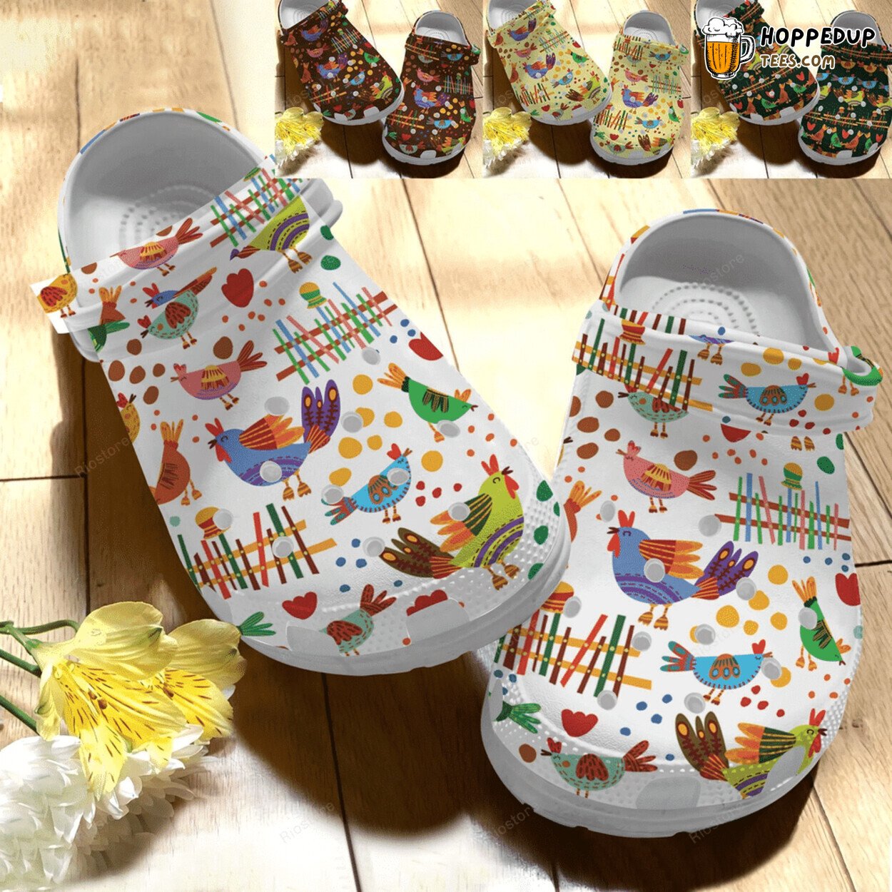 Funny Chicken Collection 6 Lover Gift Comfortable Rubber Clogs Shoes