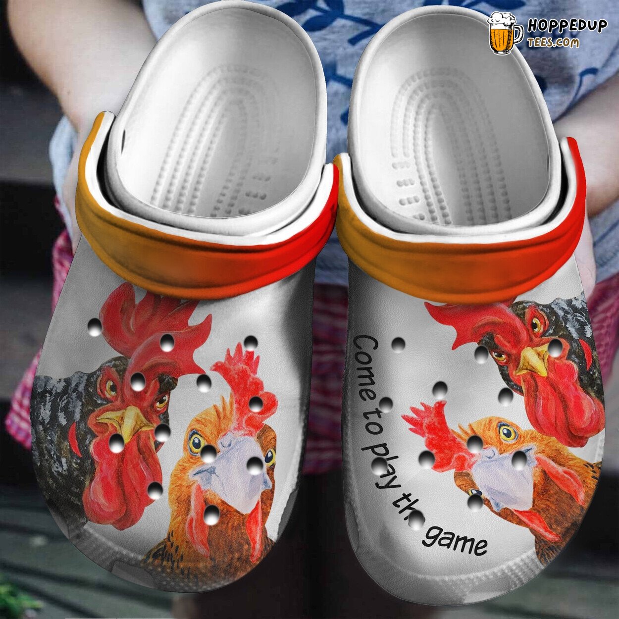 Funny Chicken Play Game Themed Clogs Male Female Gift Footwear