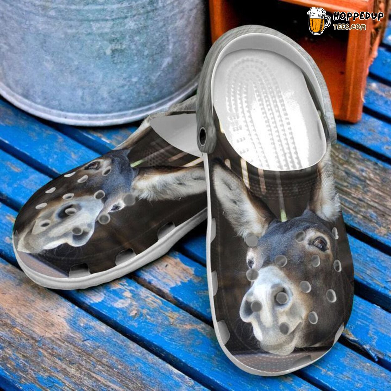 Funny Donkey Farmer Themed Classic Comfortable Clogs Shoes Unique
