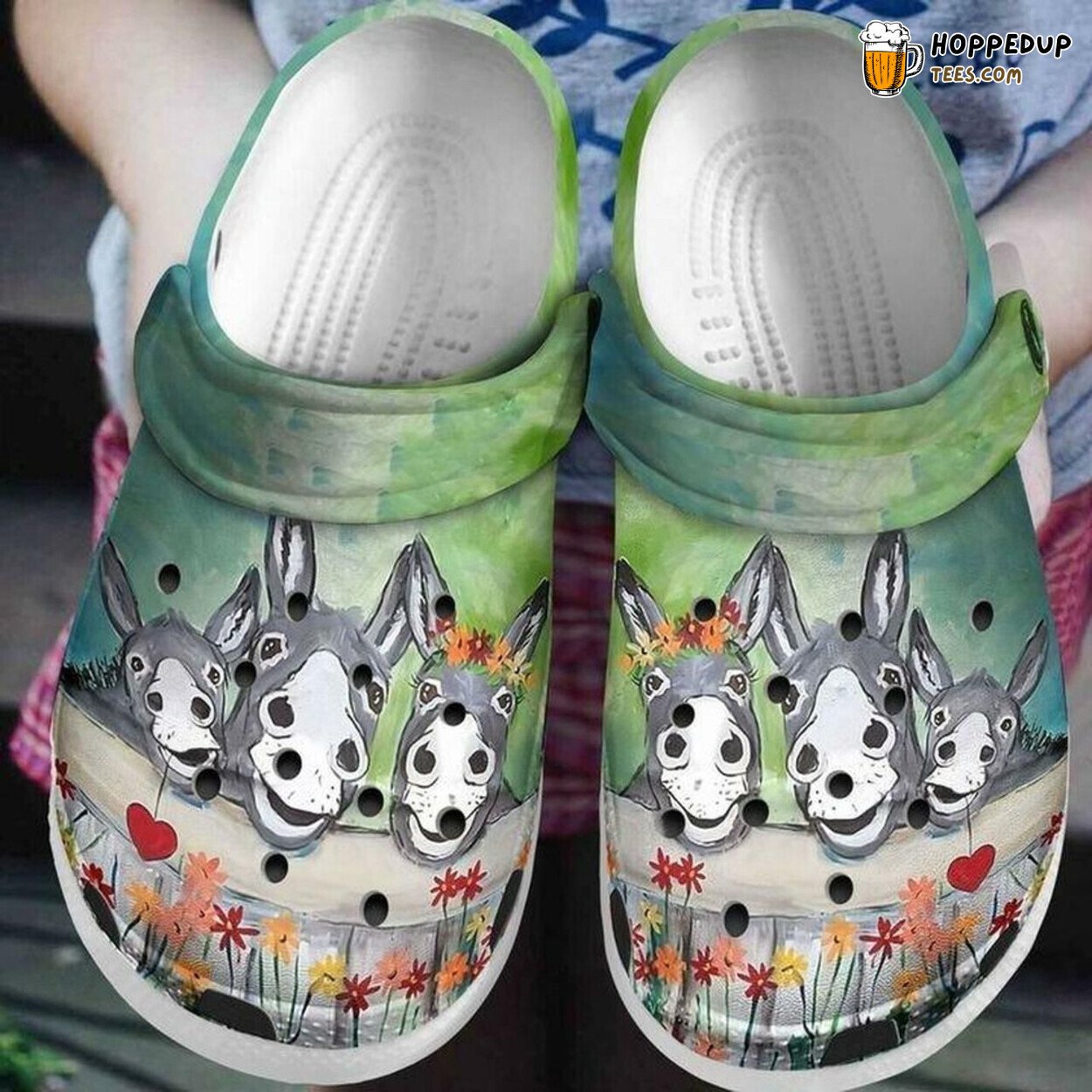 Funny Donkey Flower Personalized Lover Gift Comfortable Rubber Clogs