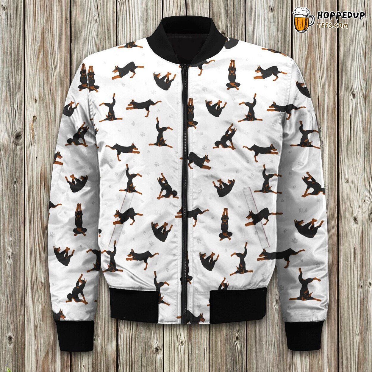 Funny Exercise Miniature Pinscher Dog Bomber Jacket