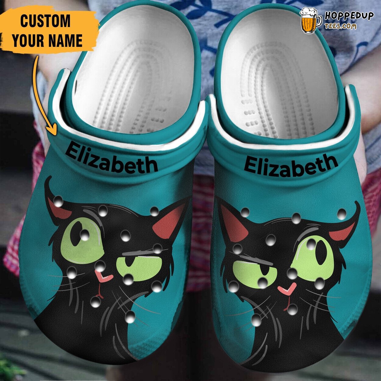 Funny Face Black Cat Personalized Shoes Clogs Gifts Son Daughter Unique