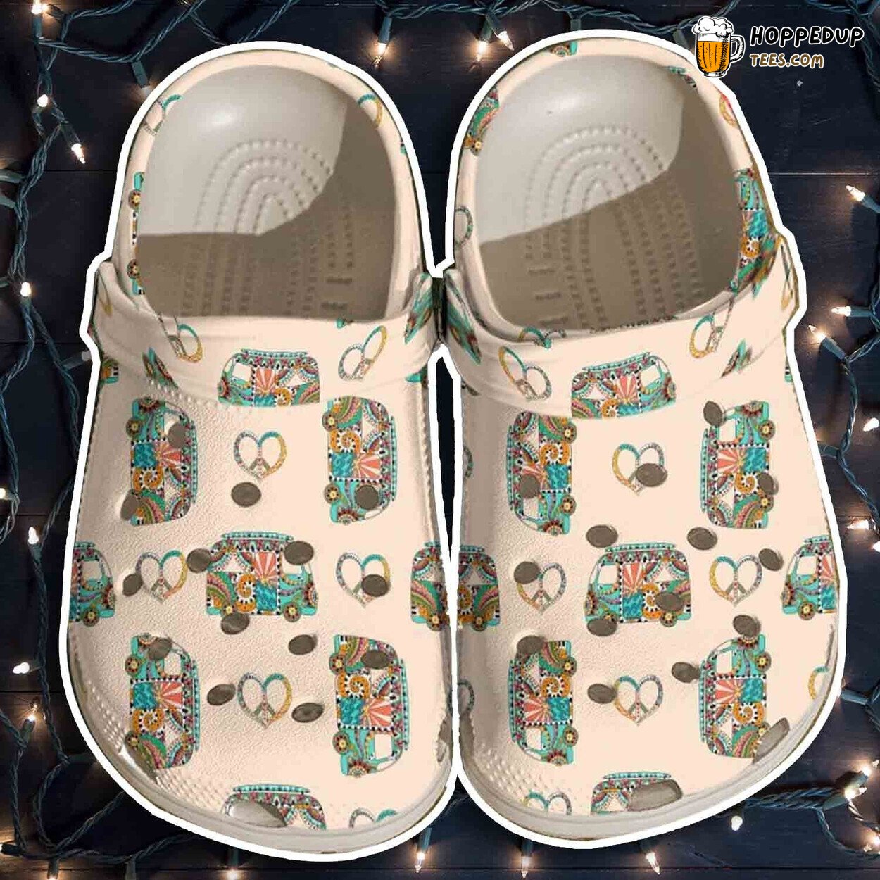 Funny Hippie Bus Peace Themed Shoes Crocbland Clogs Kids Gift