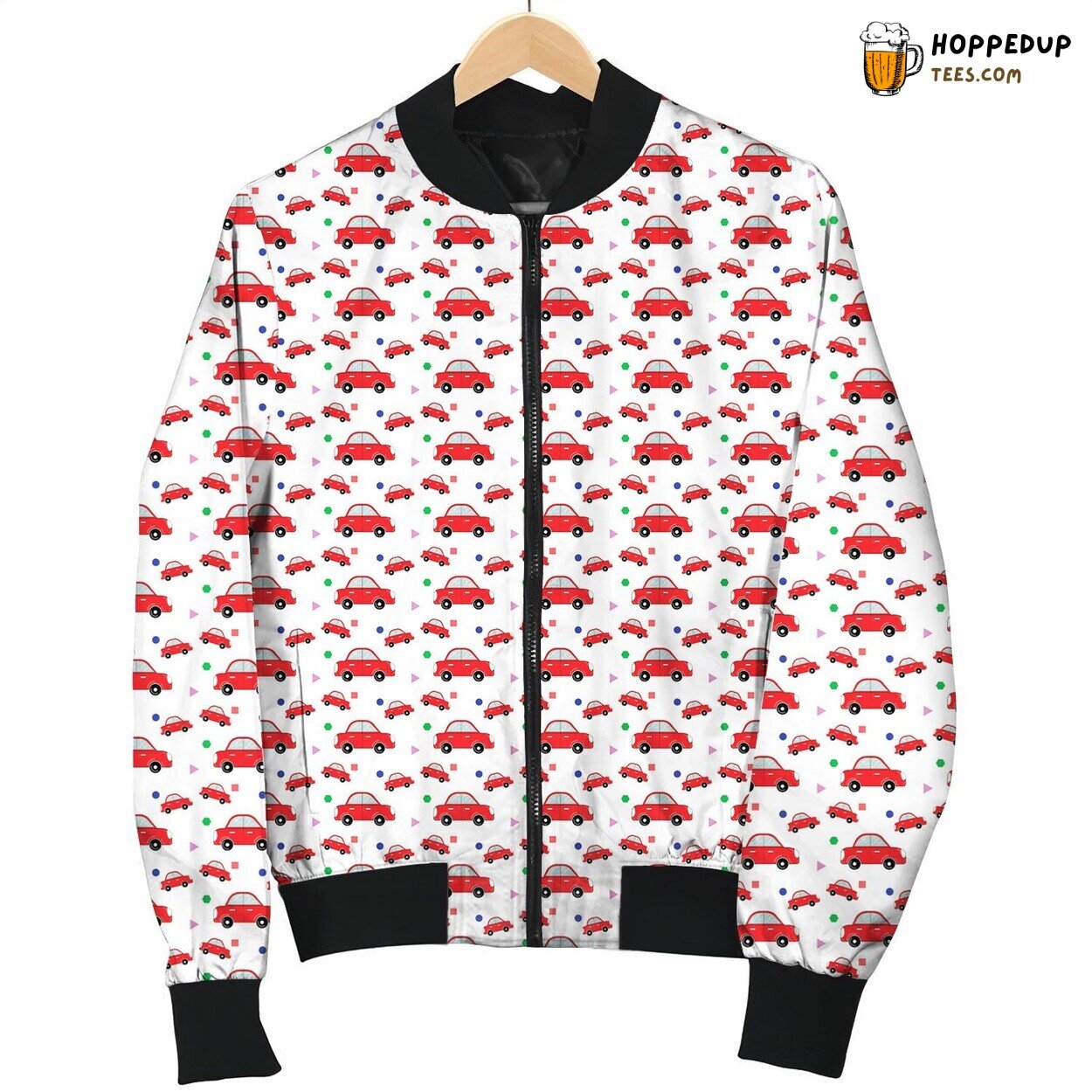 Funny Red Car Graphic Winter Bomber Jacket Premium Quality Design
