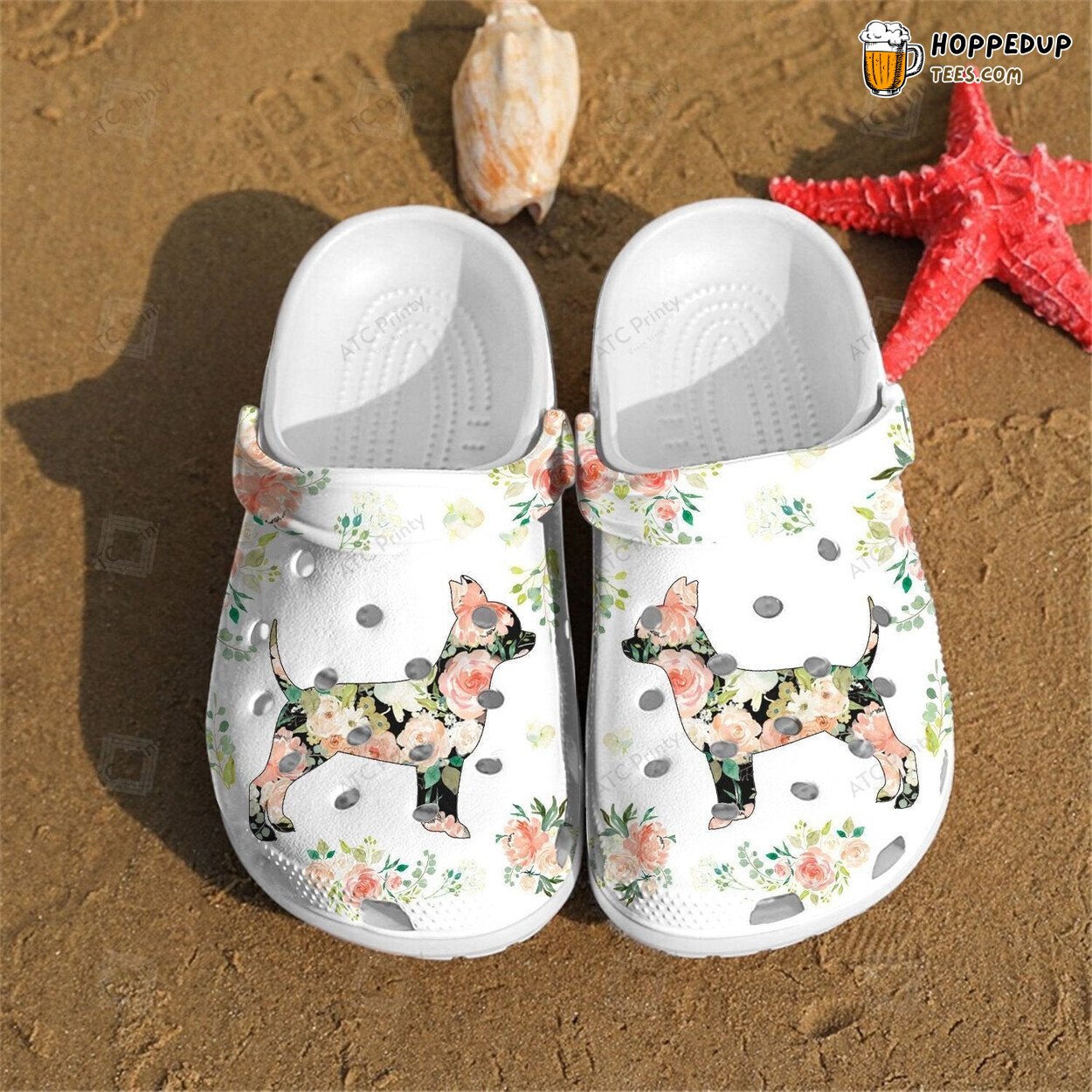 Funny Rose Dog Theme Clogs Birthday Gift Canine Lover Footwear