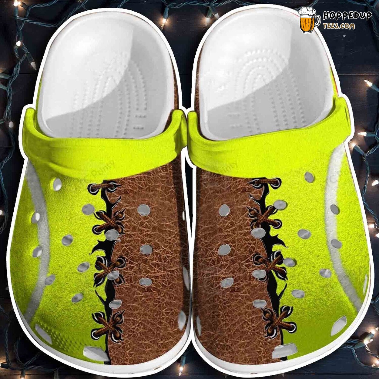 Funny Softball Ball Themed Comfortable Unique Design Clog Shoes