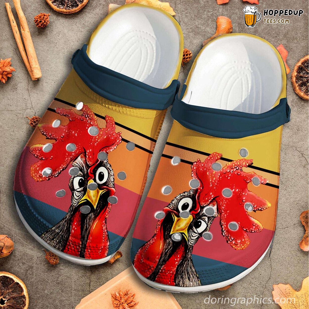 Funny Stop Starting Look Chicken Theme Comfortable Clog Shoes Unique