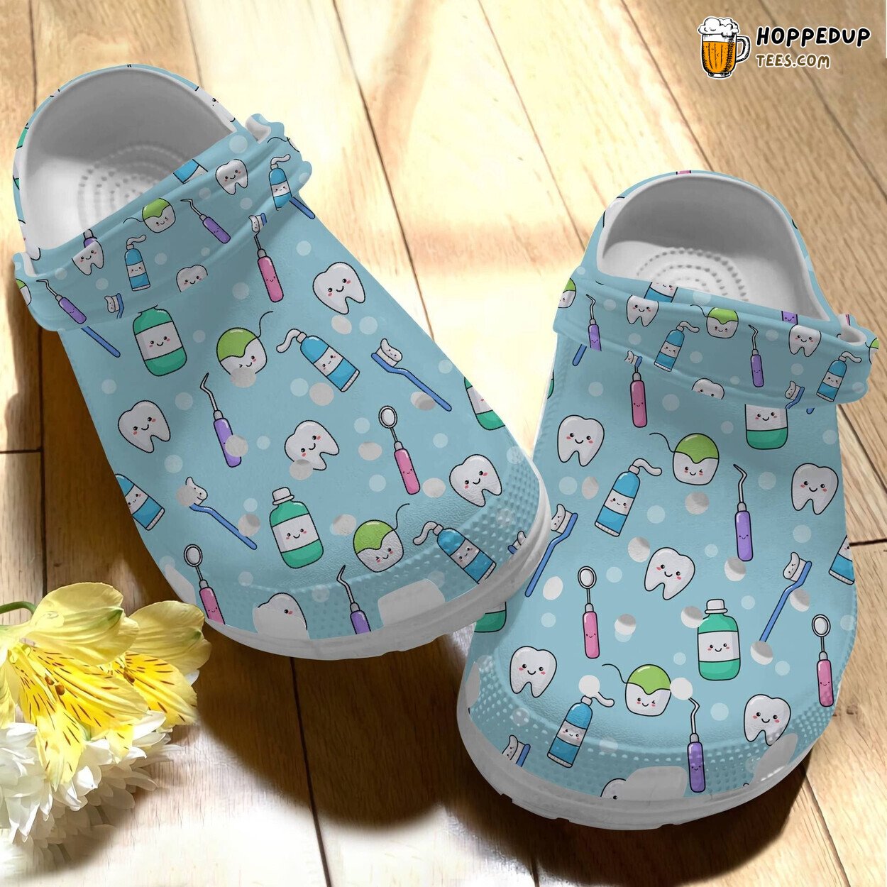 Funny Toothpaste Teeth Dentist Themed Comfortable Unique Clogs Gift