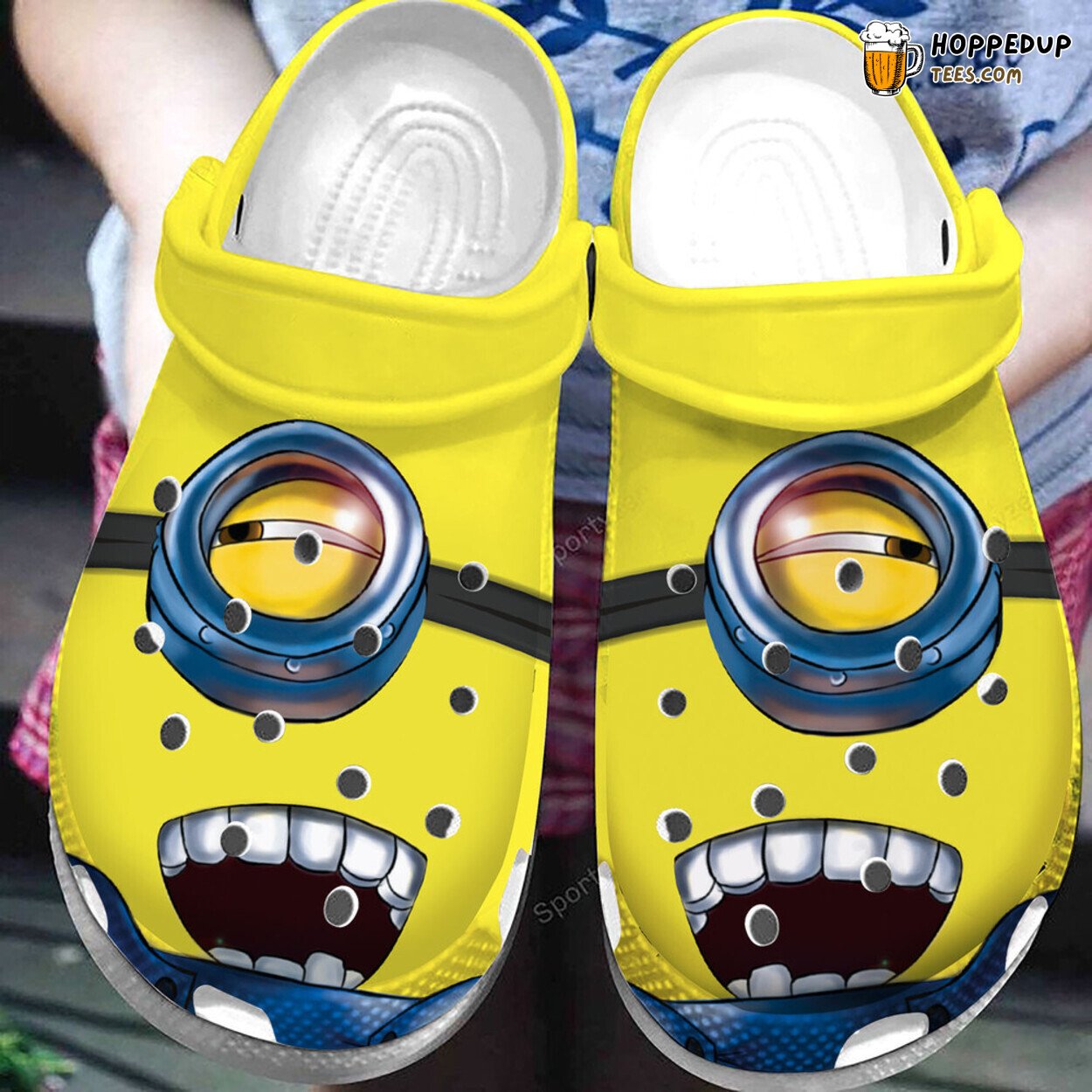 Funny Yellow Minion Face Comfortable Unique Clogs Shoes Design
