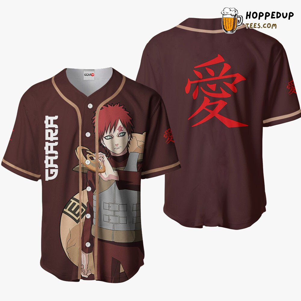Gaara Unique Anime Design Baseball Jersey Distinctive Edition Style