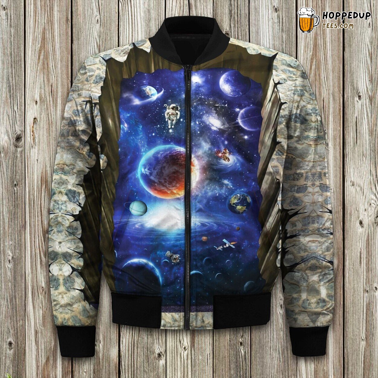 Galaxy Astronaut Rectangle Bomber Jacket