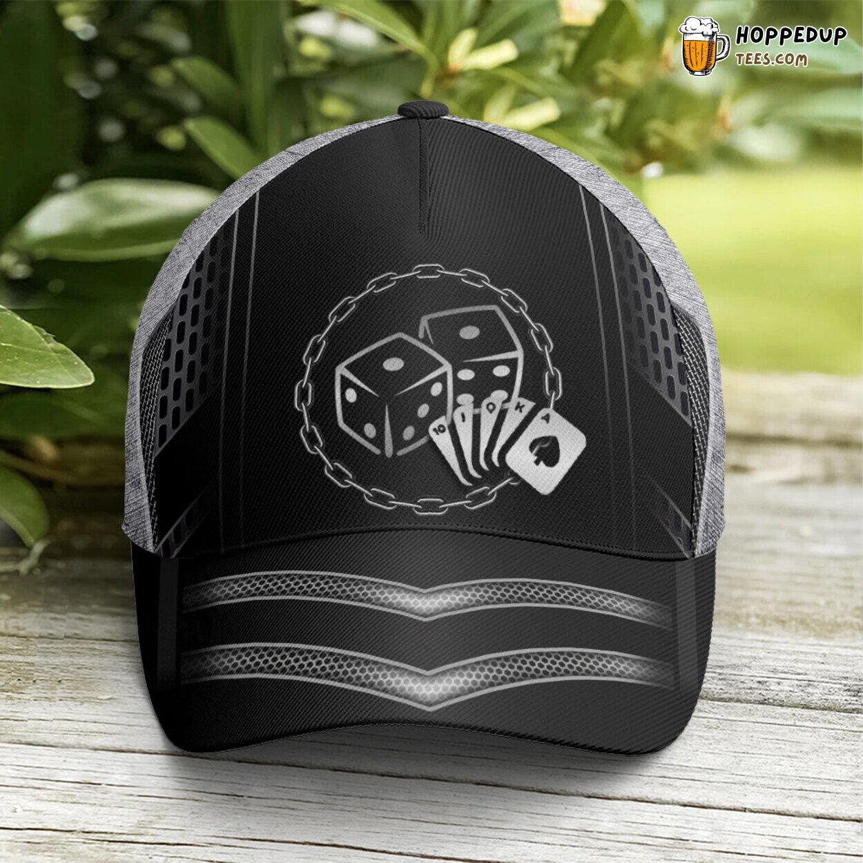 Gamblers Delight Card Dice Metallic Art Unique Baseball Cap Look Gamblers Delight Card Dice Metallic Art Unique Baseball Cap Look