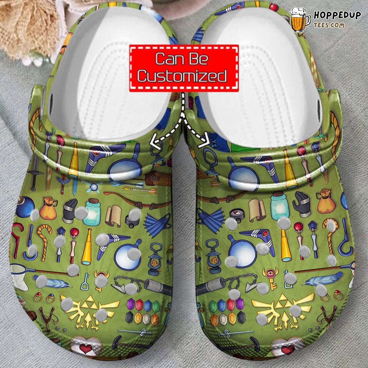 Game Pattern Theme Comfortable Clogs Gamer Inspired Design Shoes