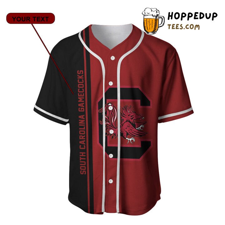 Gamecocks Custom Number Red Black NCAA Unisex Baseball Jersey Identity Gamecocks Custom Number Red Black NCAA Unisex Baseball Jersey Identity