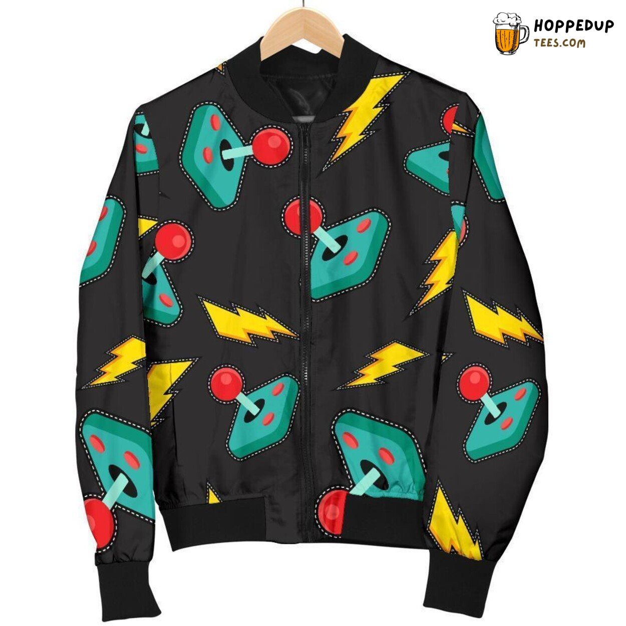 Gaming’s Joystick Tribute Men’s Bomber Jacket Unique Pattern Display Design