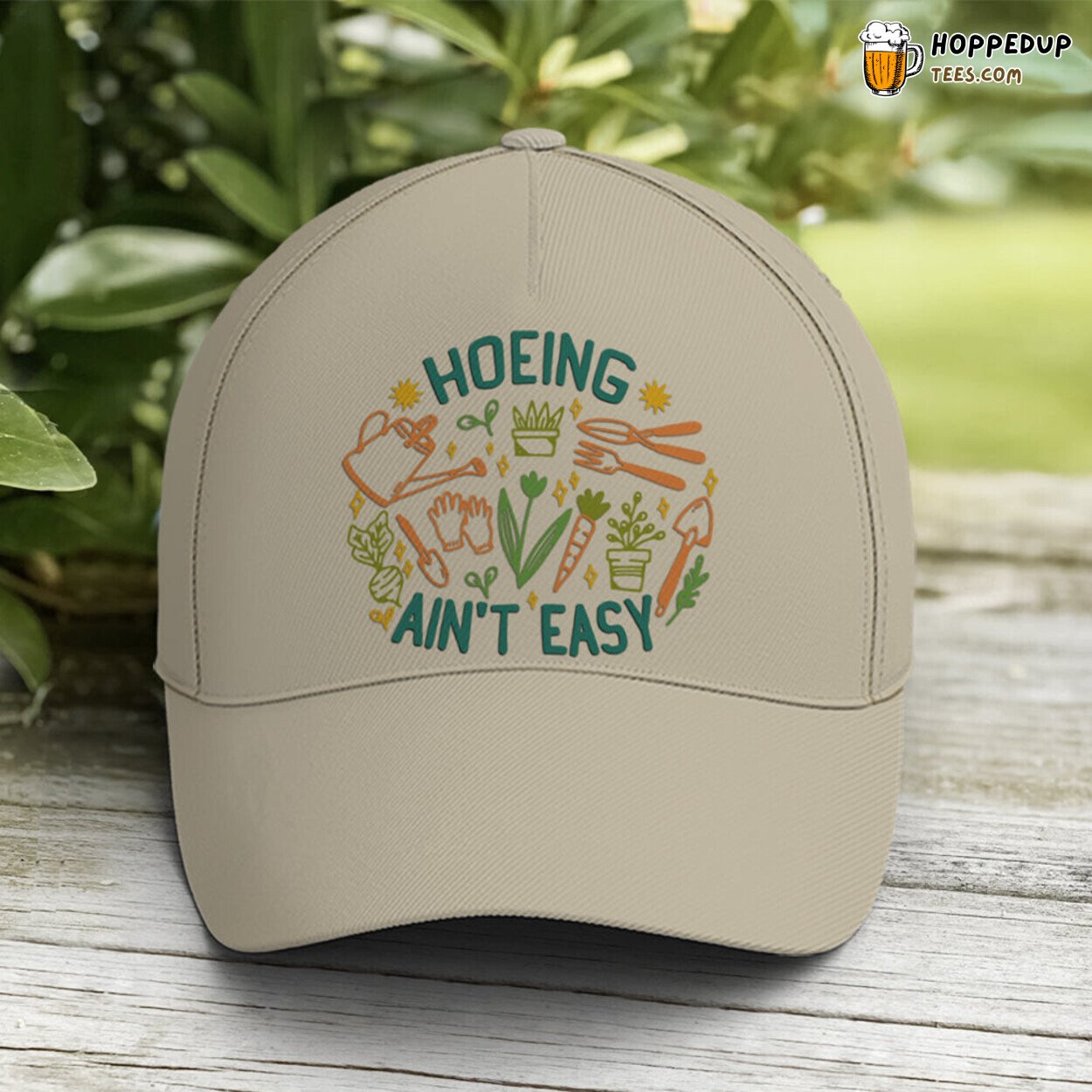 Garden Lovers Statement Hoeing Aint Easy Planting Baseball Cap Design